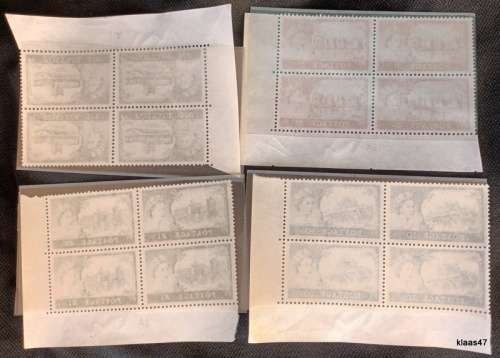 GB - 1955/68 - Castle High Values - Elizabeth II -  Set of 4 Blocks of 4 Mint stamps (No W/mark)