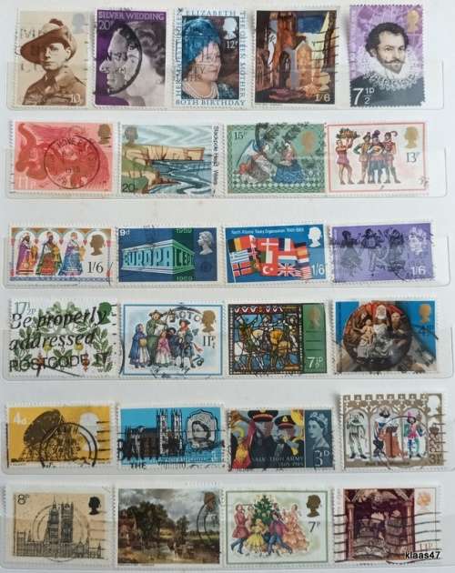 GB - Mixed Lot of 25 Used stamps