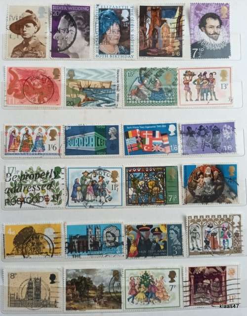 GB - Mixed Lot of 25 Used stamps