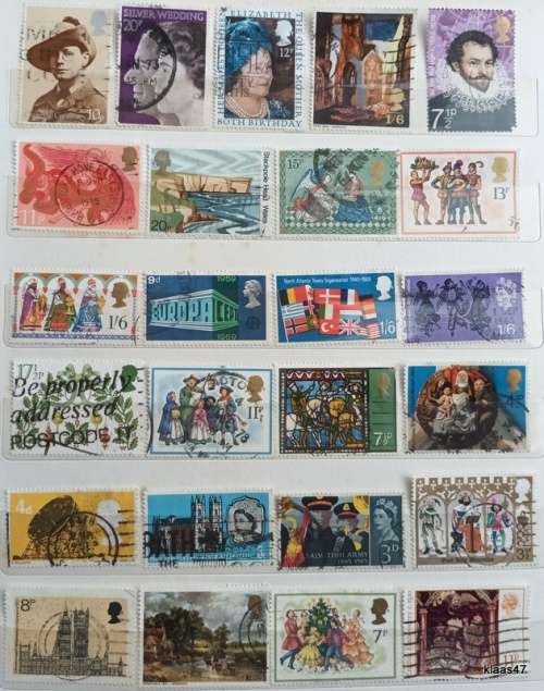 GB - Mixed Lot of 25 Used stamps