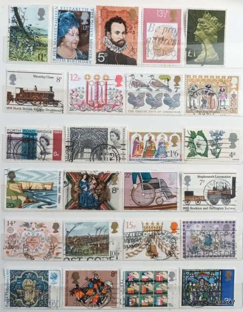 GB - Mixed Lot of 25 Used stamps