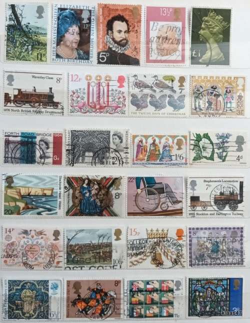 GB - Mixed Lot of 25 Used stamps