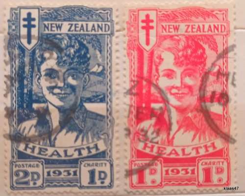 New Zealand - 1931 - Health Issue - Set of 2 Used stamps