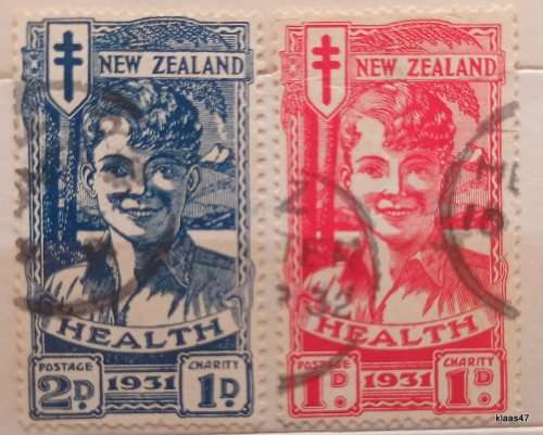 New Zealand - 1931 - Health Issue - Set of 2 Used stamps
