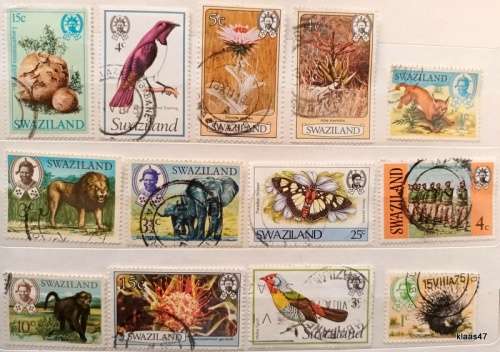 Swaziland - Mixed Lot of 13 Used stamps