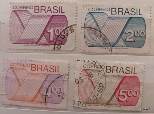 Brazil - 1975 - Casa de Moeda da Brasil - 4 Used stamps