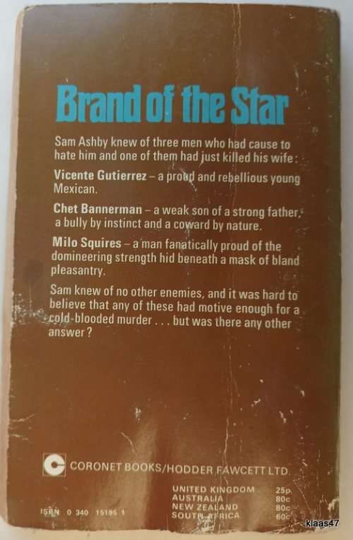 Brand of the Star - T V Olsen - Paperback