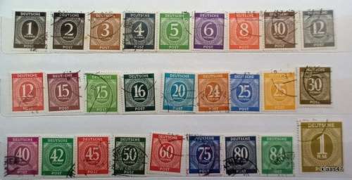 Germany - 1946 - Allied Occupation - Set of 27 Used stamps