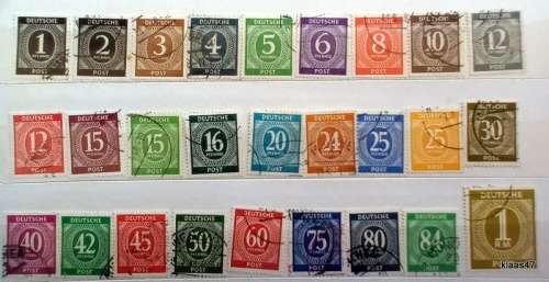 Germany - 1946 - Allied Occupation - Set of 27 Used stamps