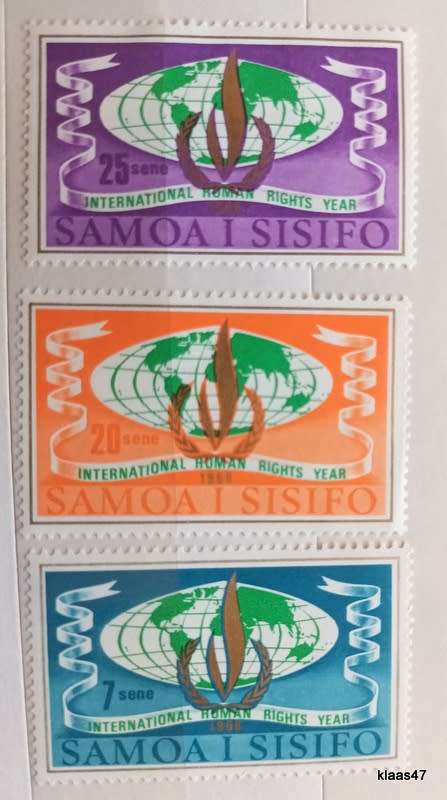 Samoa - 1968 - Human Rights - Set of 3 Unused stamps