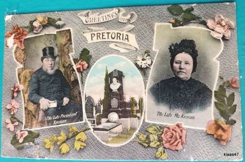 Post Card - Pretoria Date stamp 17 DEC 09 - The Late President and Mrs Kruger
