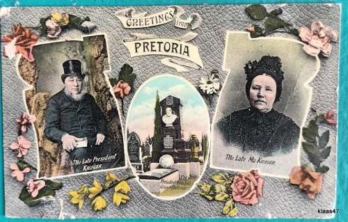 Post Card - Pretoria Date stamp 17 DEC 09 - The Late President and Mrs Kruger