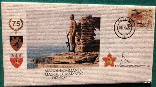 SADF - Comm Cover No. 9 - 1912-87 Magol Commando - 1508/6000 - Signed: Officer Commanding Magol Com.