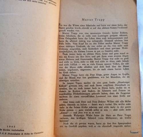 Mutter auf Erden - Johanna Wolff - 1942 (Dieses Buch Gehort Unseren Soldaten an der Front)