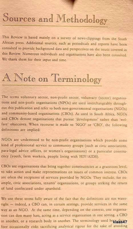 Development Update - The Voluntary Sector and Development in South Africa 1999/2000 Vol.3 No.3