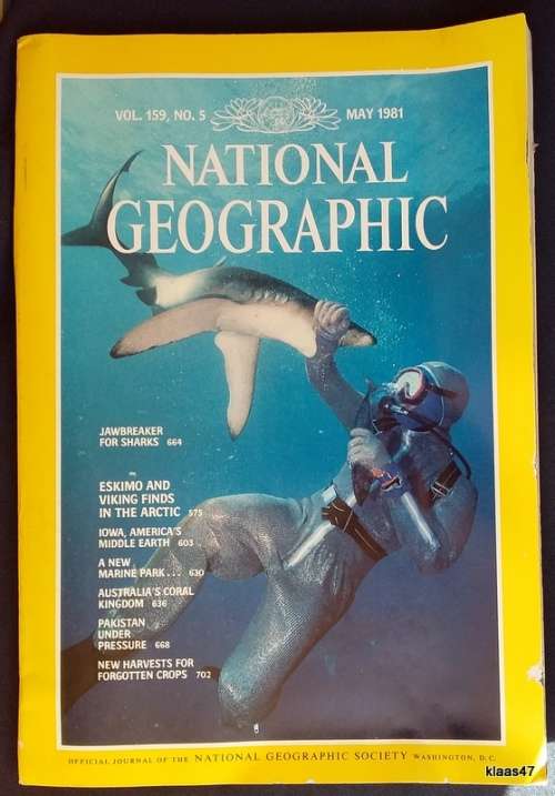 National Geographic Magazine - Jawbreaker for Sharks - Vol 159 No.5 May 1981