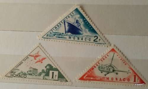 Monaco - 1953 - POSTAGE DUE Transport Stamps - 3 Unused Hinged stamps