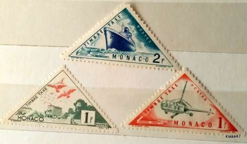 Monaco - 1953 - POSTAGE DUE Transport Stamps - 3 Unused Hinged stamps