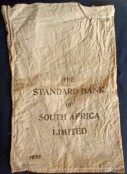 STANDARD Bank 1939 Cloth Money Bag