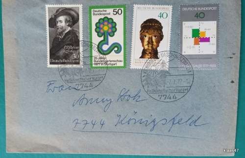Germany - 4 stamps on cover - Postmark: Heilklimatischer Kurort 7.7.77