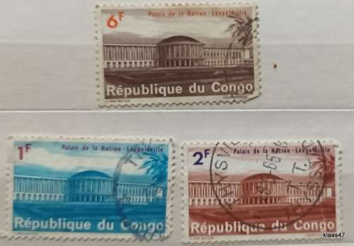 Congo - 1968 - Leopoldville Palais de la Nation - 3 Used stamps