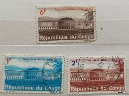 Congo - 1968 - Leopoldville Palais de la Nation - 3 Used stamps
