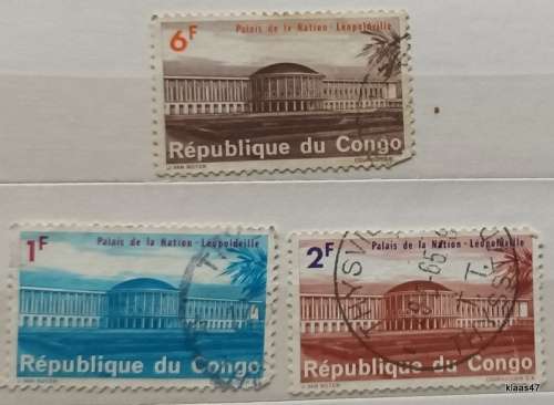 Congo - 1968 - Leopoldville Palais de la Nation - 3 Used stamps