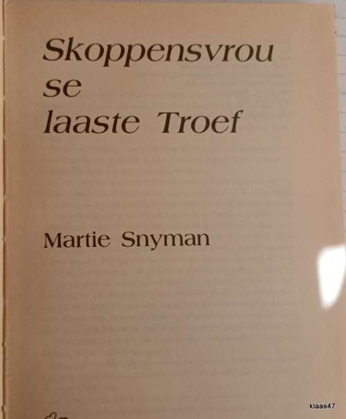 Skoppensvrou se Laaste Troef - Martie Snyman - Hardeband