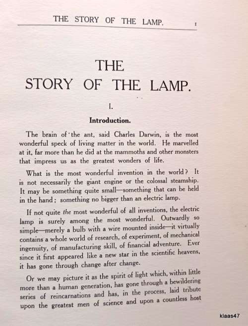 The Story of the Lamp - The General Electric Co. Ltd - Hardcover (Date on Inscription 1925)