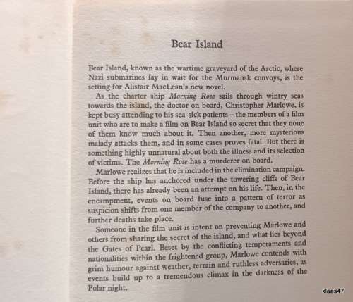 Bear Island - Alistair MacLean - Hardcover - First Edition 1971