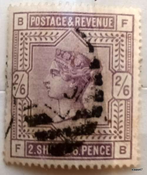 GB 1883/84  Queen Victoria  2 shilling 6 pence  1 Used stamp (BF)