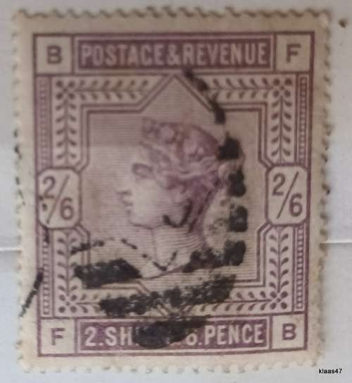 GB 1883/84  Queen Victoria  2 shilling 6 pence  1 Used stamp (BF)
