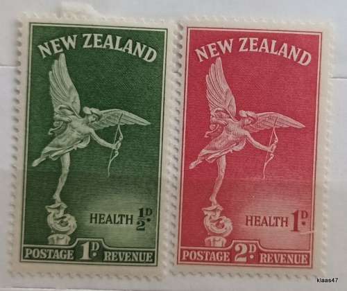 New Zealand - 1947 - Health Issue - Statue of Eros - Set of 2 Unused Hinged stamps