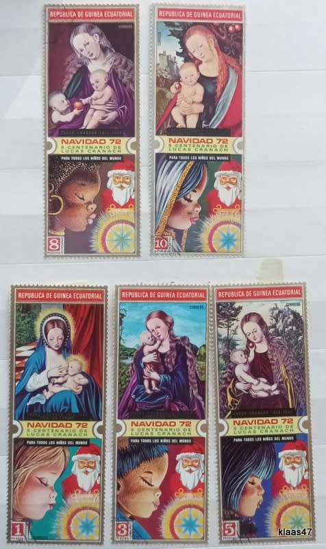 Equatorial Guinea - 1972 - Christmas - 5 Unused Hinged stamps