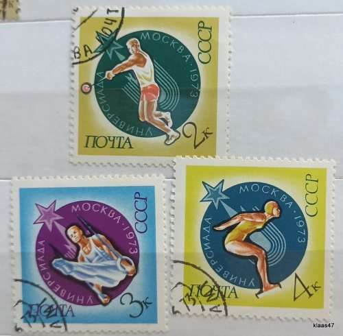 Russia - Soviet Union - 1973 - Sport-Universiad - 3 Cancelled Hinged stamps