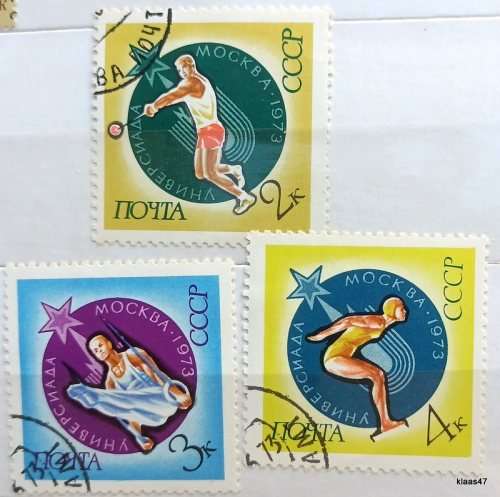 Russia - Soviet Union - 1973 - Sport-Universiad - 3 Cancelled Hinged stamps