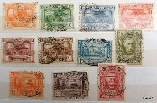 Portugal - 1925 - Camilo Castelo Branco - 11 Cancelled Hinged stamps
