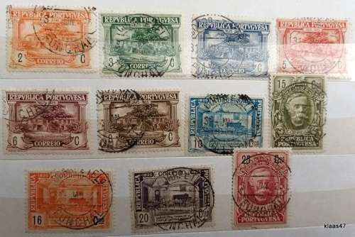 Portugal - 1925 - Camilo Castelo Branco - 11 Cancelled Hinged stamps