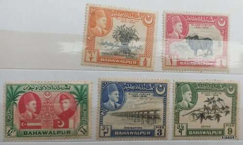 Bahawalpur - 1949 - Silver jubilee - Set of 4 and 1948 - 1st Anniv of Union with Pakistan - 1 Stamp