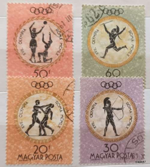 Hungary - 1960 - Olympic games Rome - 4 Used Hinged stamps