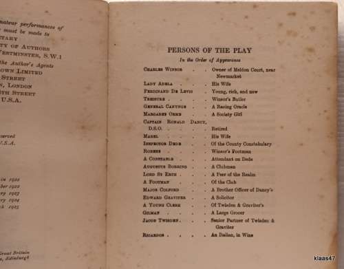 Loyalties: A Drama in Three Acts  - John Galsworthy - Paperback Reprint 1925