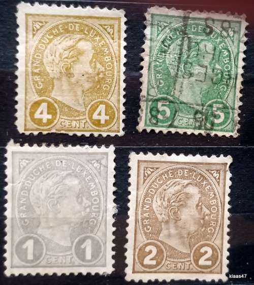 Luxembourg 1895 Grand Duke Adolphe 4 Used Hinged Stamps