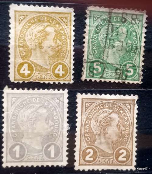 Luxembourg 1895 Grand Duke Adolphe 4 Used Hinged Stamps