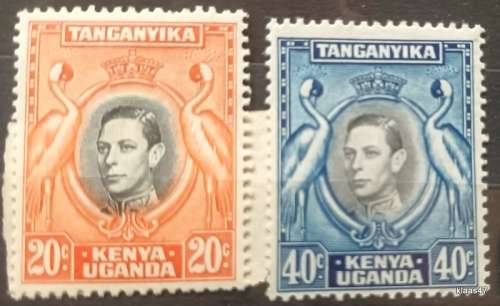 Tanganyika Kenya Uganda - 1938 - George VI - Definitive 20c and 40c - 2 Unused stamps