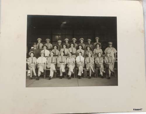 Vintage - War Time Photo - Women`s Auxillary - Undated - 24x19cm (Mounted on Board 38x30.5cm)