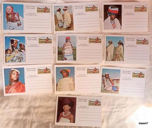 Transkei - 1976 - Independence - Postal Stationary - 7cent Set of 10 Post Card Gift Set (In Folder)