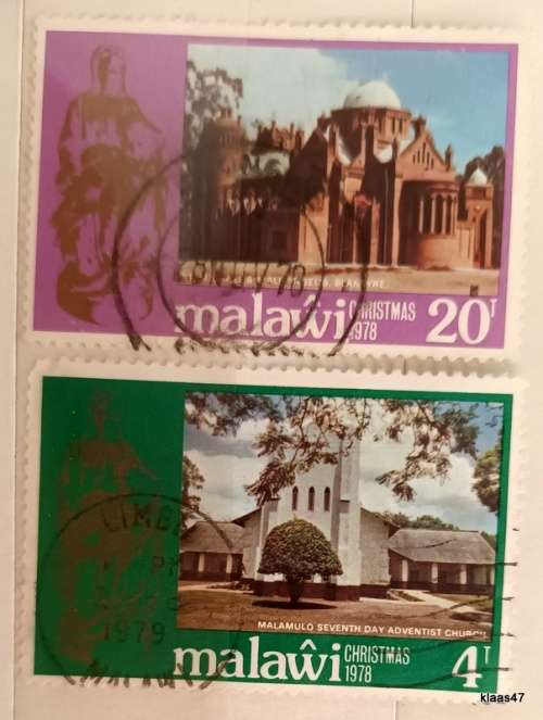 Malawi - 1978 Christmas - Churches - 2 Used stamps