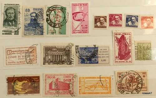 Brazil - Mixed Lot of 17 Used (some Hinged) stamps