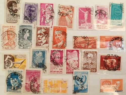 Brazil - Mixed Lot of 24 Used (some Hinged) stamps