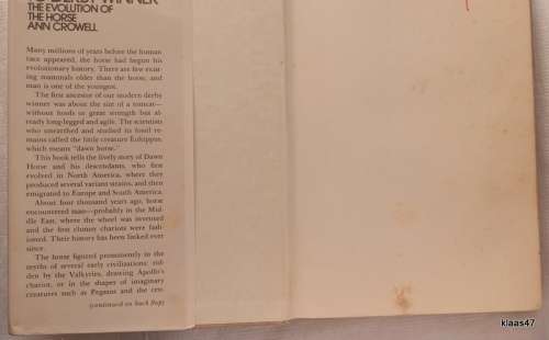 Dawn Horse To Derby Winner (The Evolution of The Horse) - Ann Crowell - Hardcover (ex Ref Lib)